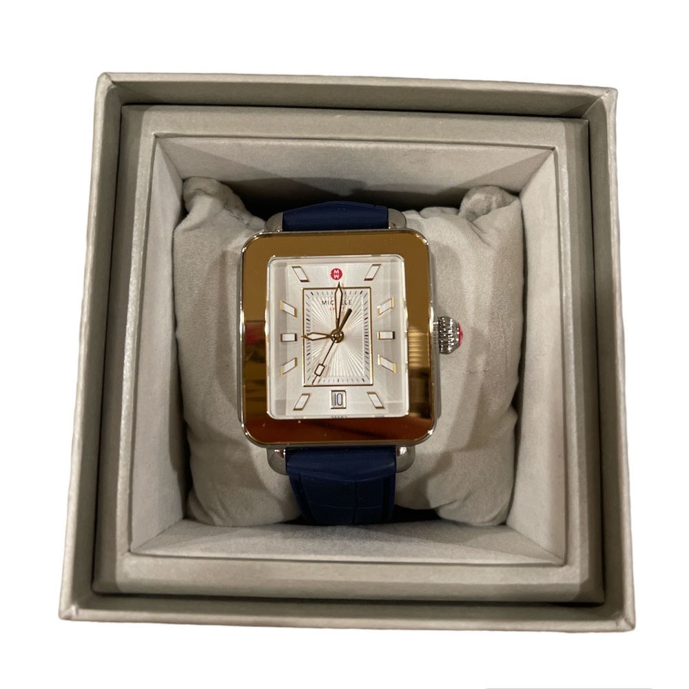 Michele Dial Navy Silicone Women's Watch